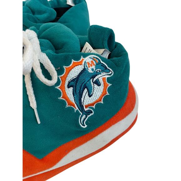 VTG 90’s NFL MIAMI DOLPHINS SHOES SLIPPERS SZ L FOOTBALL FANATIC BIG SHOES - Picture 10 of 16